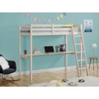 VENTE-UNIQUE Lit mezzanine GEDEON II - 90 x 190 cm - Avec bureau - Pin massif - Blanchi