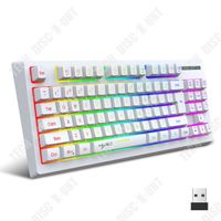 Clavier sans fil INN® 87 touches 1800mah USB charge clavier filaire 2,4G étanche RGB effets de rétroéclairage colorés clavier gamer