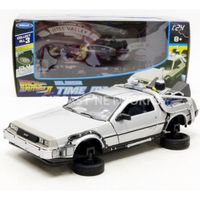 Voiture Miniature de Collection - WELLY 1/24 - DE LOREAN Back to the Future II - Flying Version - Silver - 22441F