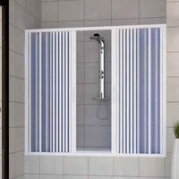 Pare baignoire douche en Plastique PVC - Nina Centrale - Blanc Mat - 160 cm