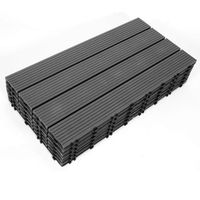 Izrielar Lot de 24 Dalle de terrasse en composite bois-plastique. 4 m². 60x30 cm anthracite DALLAGE