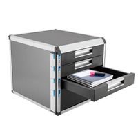 Coffre - fort - Boîte à tiroirs - OUKANING - 4 compartiments - boîte de rangement de fichiers - verrouillable