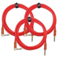 3x SET Pronomic Trendline INST-3R câble à instrument 3m rouge