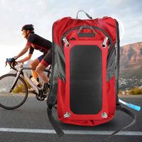 SURENHAP Sac solaire Sac à dos extérieur multifonction avec panneau solaire 6,5 W et sac à eau 2L pour le cyclisme sport dos Rouge
