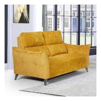 Canapé 2 places relax électrique Tissu jaune - CARINA - L 152 x l 98 x H 100 cm