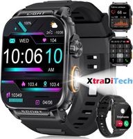 Montre Connectée Homme Rectangle Android 10 Jours Autonomie Smartwatch Sport Étanche IP68 Écran Rectangulaire Tactile Compatible