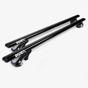 HOMCOM Barres de toit de voiture verrouillables 2 clés fournies alliage d' aluminium 135 x 5,5 x 7 cm argenté et noir