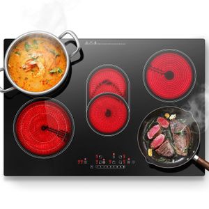 Plaque De Cuisson 4 Feux Infrarouge GRACEALL 6700W - Vitrocéramique 230V, Contrôle Tactile, Minuteur