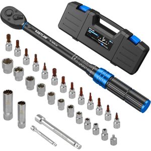Kit de clé dynamométrique Kit 30 pièces 3/8 5-60 Nm précision ±3% - Bricolage