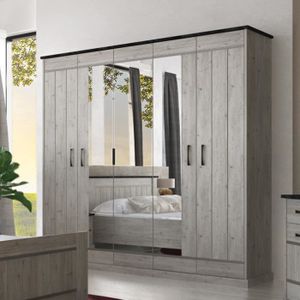 Armoire Olivia Chocolat 200 X 210 X 65 Cm Chambres Adultes