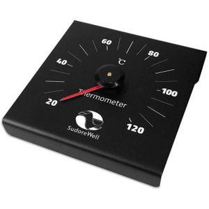 SudoreWell® Climatiseur de sauna en aluminium noir avec thermomètre hygromètre 130 x 190 mm 