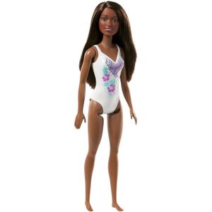 POUPÉE Poupée Barbie Plage brune en maillot de bain une p