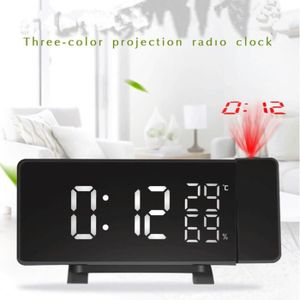 HORLOGE - PENDULE Horloge,Radio numérique réveil projecteur Snooze m