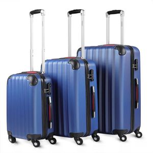 SET DE VALISES Monzana - Lot de 3 valises rigides Bleues - Taille
