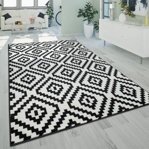 nazar tavla tapis de salon moderne 120 x 160 cm 100 polypropylene frisee noir cdiscount maison