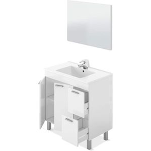 MEUBLE VASQUE - PLAN Meuble salle de bain Sous-Vasque + 1 Miroir, color