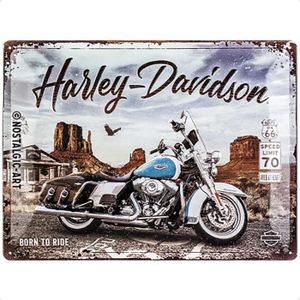 OBJET DÉCORATION MURALE Plaque Vintage, Harleydavidson – Route 66 Road Kin