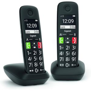 Téléphone fixe Téléphone Fixe E290 Duo Noir[J284]