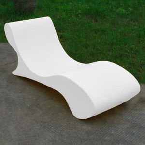 CHAISE LONGUE Chaise longue jardin bain de soleil piscine design blanc Andromeda