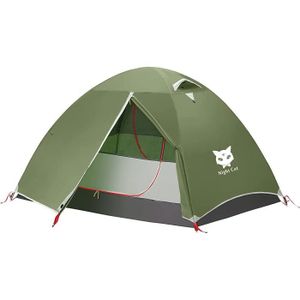 TENTE DE CAMPING Night Cat Tente De Camping Etanche pour 1 2 Personnes Tente De Randonnée Imperméable Facile à Installer Légère avec Poteaux en A73