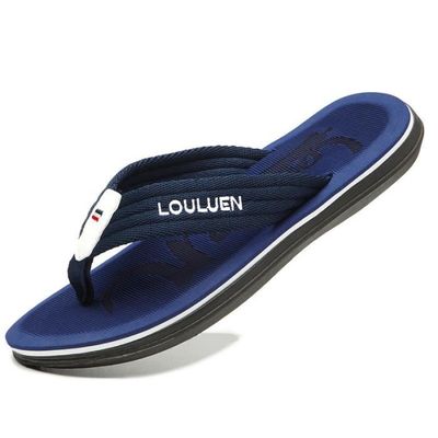 Tongs Homme Plates Antidérapant Flip Flops de Plage Ete Confortable- Bleu - Adulte - PVC