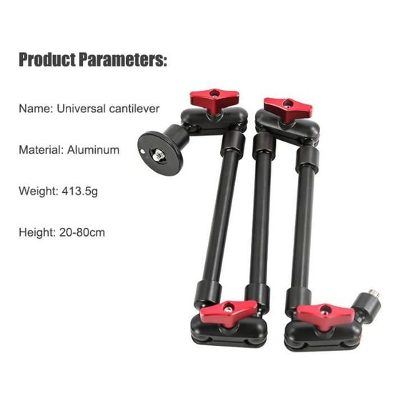 Bras Magique NEEWER 25cm Avec Pince - Support Flash, Micro, Caméra - Charge 2kg