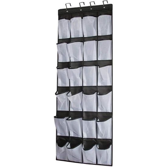 SANON Organisateur Chaussures Sur Porte 10 Poches - Sac Rangement Suspendu Gris Multifonction