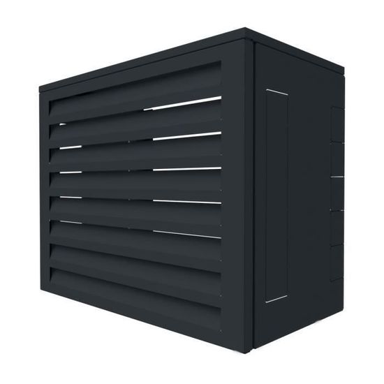 Cache Climatiseur et Pompe à Chaleur ATOLE - Ventelle Gris Anthracite ...