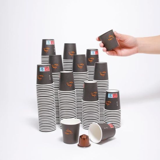 300 Gobelets Carton Jetables 33cl Very Wood - Tasses Chaudes Et Froides Biodégradables