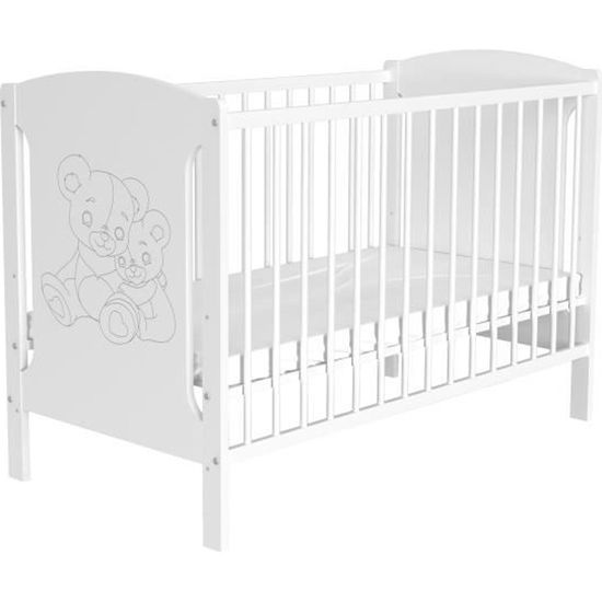 Lit Bebe Tola 01 Blanc Matelas Cdiscount Puericulture Eveil Bebe