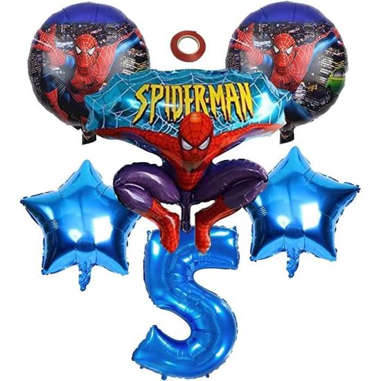 Décoration Anniversaire Spiderman, Ballon en Aluminium Ensemble de