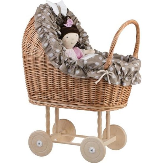 Poussette Poupée 4 En 1 Dolly Tots - Transformable En Landau, Siège Auto, Poussette - Bleu Marine, Poignée Réglable, à Partir De 18 Mois