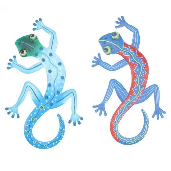 Décoration Murale En Forme De Lézard Gecko En Fer Pour