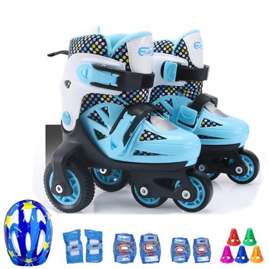 Rollers Enfants Réglables Dino Madivo - 2 En 1 Rollers/Triskates - Roulements ABEC-5 - Taille 26-33