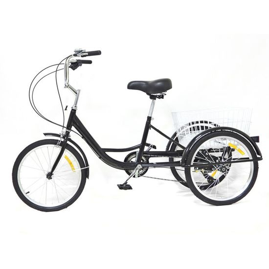 20 " 8 vitesses Tricycle Tricycle adulte vélo à 3 roues tricycle avec panier