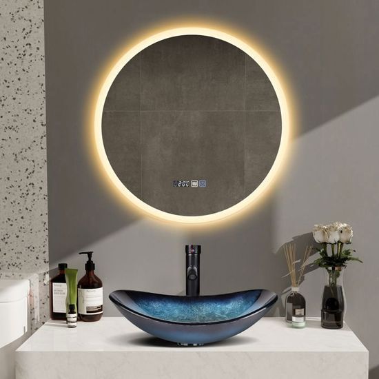 Miroir Salle De Bain Avec Eclairage, 120 × 60cm Miroir