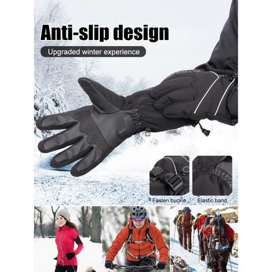 Gants Chauffants BelonLink Rechargeables - Batterie 2*4000mAh - 3 Températures - Imperméables - Ski Moto