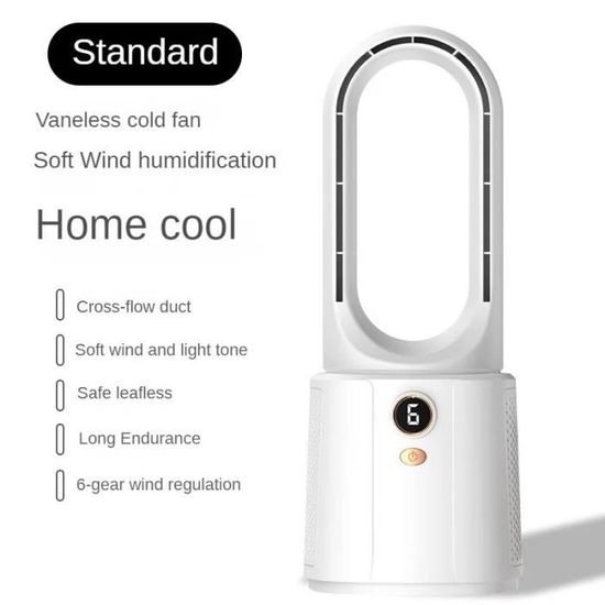 Ventilateur USB Frefgikty - 6 Vitesses, Affichage LED | Rafraîchisseur D'air Silencieux Pour Bureau Et Maison