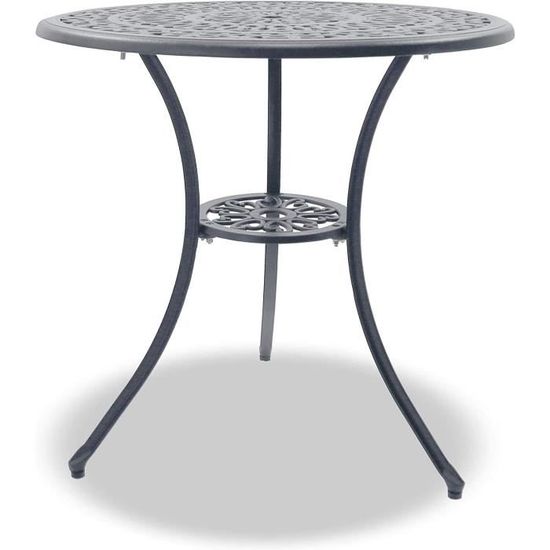 Set De Jardin Bistrot 3 Pièces En Aluminium Moulé - Table + 2 Chaises Pour Terrasse, Balcon, Cour (Blanc Ou Vert) - 8