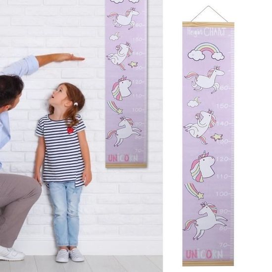 Toise Enfant TOYANDONA Toise De Croissance Pour Enfants - Toile à Toise Enfant En Bois