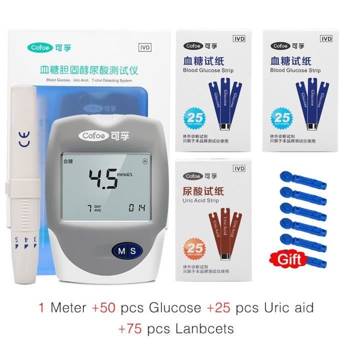 Compteur de cholestérol, d'acide urique et de glycémie 3 en 1, Kit de — free download