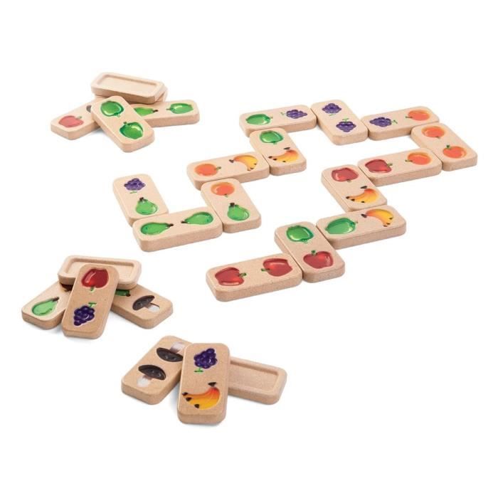 PLAN TOYS Jeu en bois Domino fruits et légumes