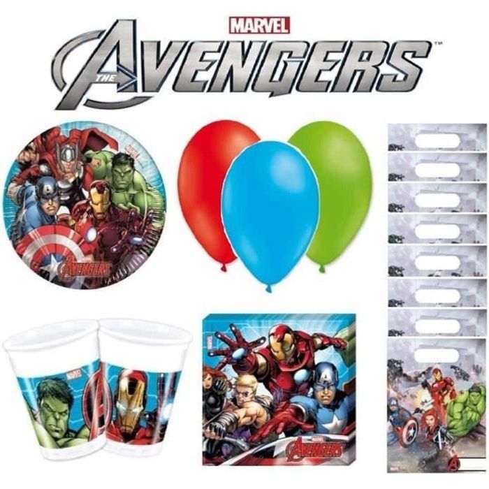 Avengers kit Anniversaire 8 Personnes - anniversaire Avengers