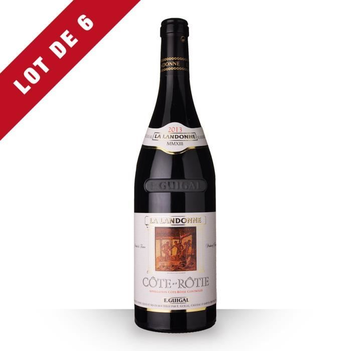 6X E. Guigal La Landonne 2013 Rouge 75cl AOC Côte-Rôtie - Vin Rouge