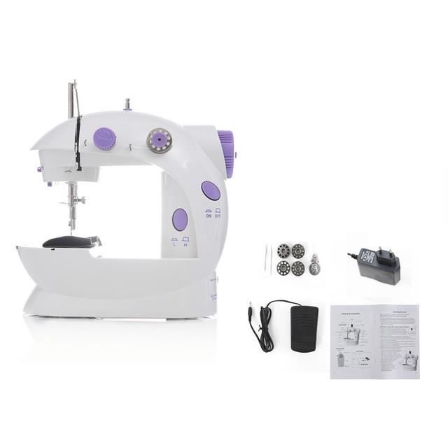 MACHINE A COUDRE,Mini portable machine à coudre à main point coudre couture couture sans fil tissu électrique pédale - Set A