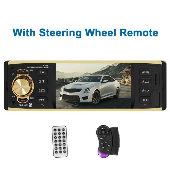 4019B 4.1 pouce 1 un Din Autoradio Audio stéréo AUX FM Radio Station Bluetooth Autoradio Support caméra de recul - Type 03