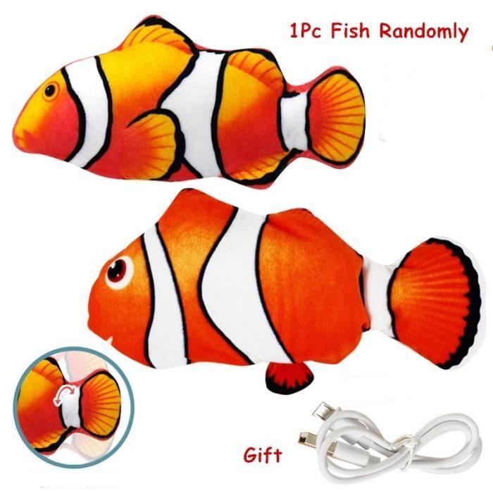 Jouet,Chat USB jouets de poisson en mouvement herbe à chat jouet à mâcher en peluche forme de - Type D 1Pc Fish Randomly-M 25-30cm