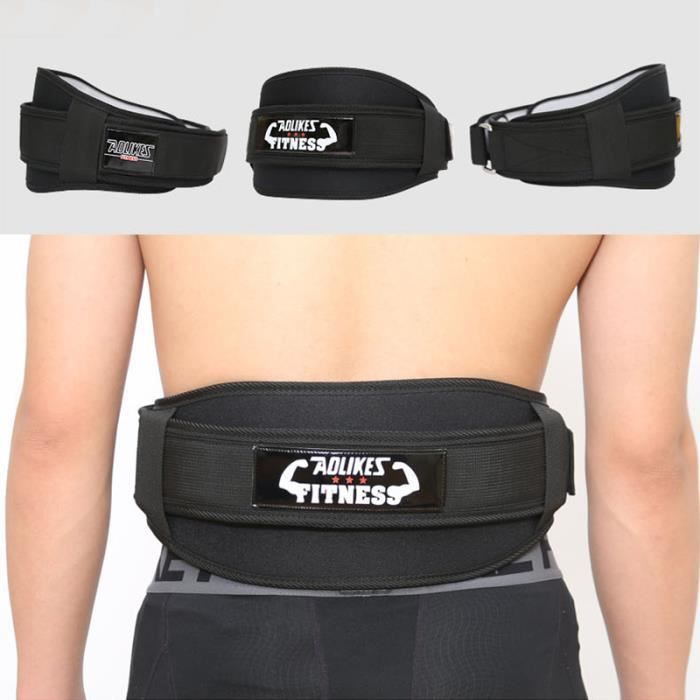 Ceinture de Force Musculation Fitness Ceinture Bodybuilding Haltérophilie Entraînement Squats Support lombaire Sanda Noir M