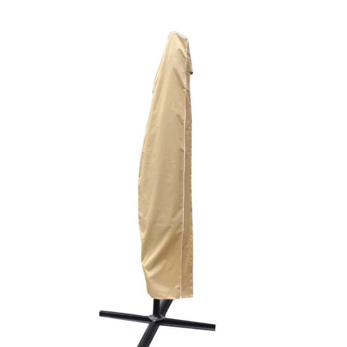 DAMILY® Housse de protection parasol Antipoussière et étanche Tissu Oxford 600D - Beige