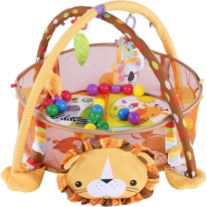 Tapis d'eveil BéBé Tapis de Jeu pour Enfants avec des Jouets(Lion)